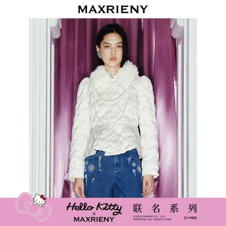 【商场同款】MAXRIENY立体菱格短款羽绒服2023冬季新款商品大图