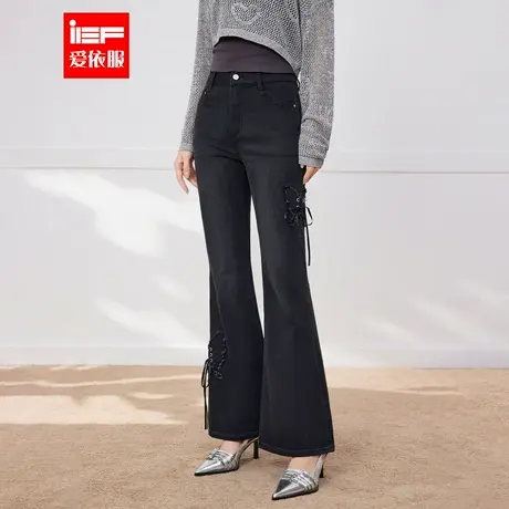 IEF/爱依服长裤2025夏秋新款韩版成熟小女人气质修身牛仔喇叭裤商品大图