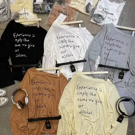 韩国东大门2025夏季新款斜肩长袖T恤女宽松减龄防晒罩衫慵懒上衣商品大图