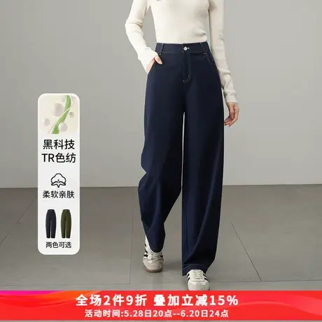 娅丽达橄榄绿工装裤女春秋休闲裤2025新款裤子加厚女裤宽松香蕉裤商品大图