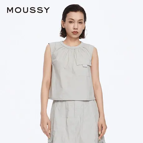 MOUSSY 夏季城市户外风工装无袖衬衫上衣女028HSZ30-1491图片