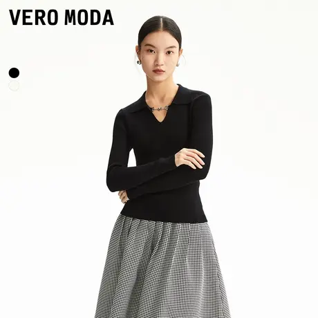 Vero Moda奥莱针织衫女2025春秋新款V领修身版型长袖优雅气质上衣商品大图