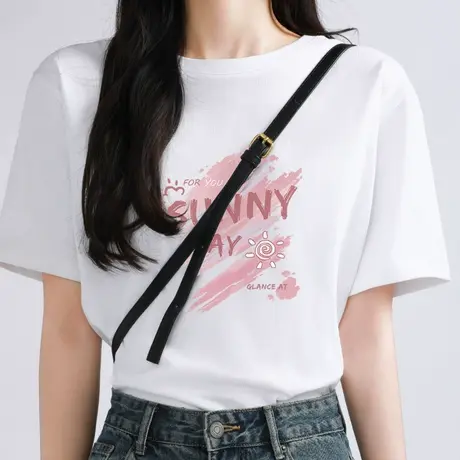 KWV真维纯棉短袖t恤女夏2025新款爆款胖mm显瘦大码女装上衣女夏商品大图