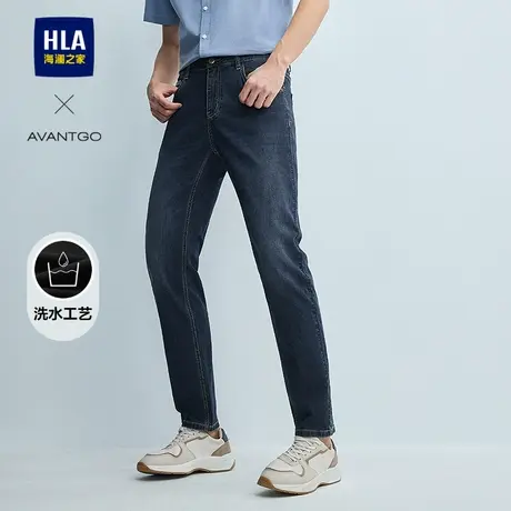 HLA/海澜之家轻商务经典系列牛仔裤25春秋新洗水直筒裤子男商品大图