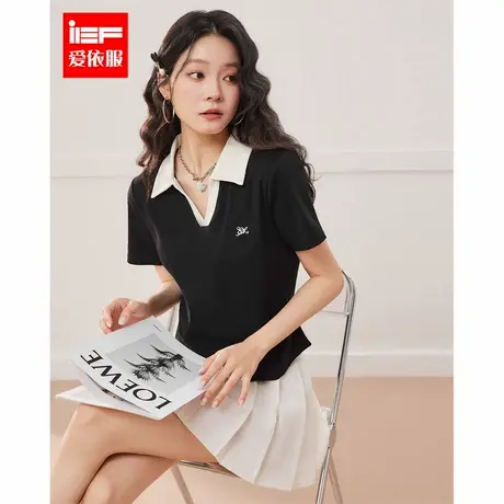IEF/爱依服大码女装2025夏季新款微胖韩版休闲风显瘦通勤百搭T恤商品大图