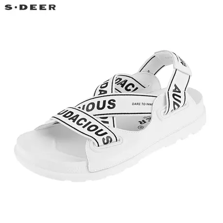sdeer圣迪奥女装夏装时尚弹力字母露趾凉鞋S21283917图片
