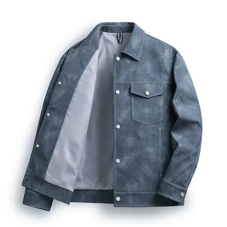 新款潮流百搭牛仔夹克外套春秋男士休闲运动夹克开衫衬衫领上衣服商品大图