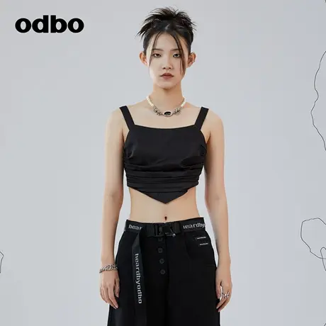 odbo/欧迪比欧原创设计百搭短款吊带背心女夏季新款辣妹上衣图片