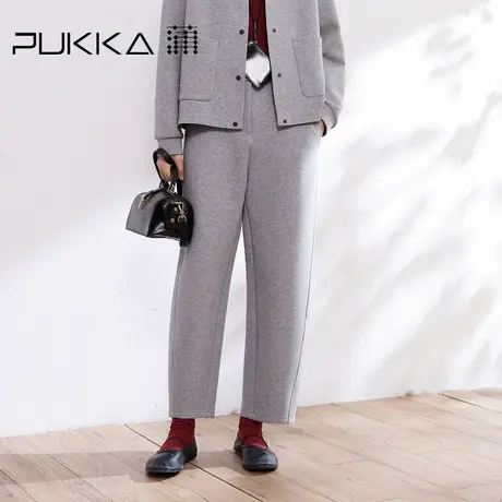 蒲PUKKA 萝卜裤女秋冬新品百搭宽松直筒九分休闲裤商品大图