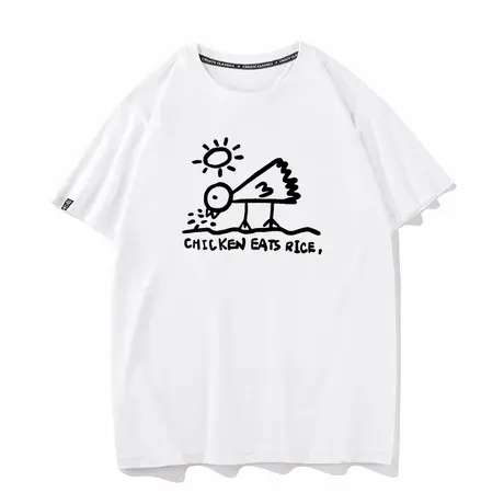 秀洛搞笑小鸡啄米图夏季新款短袖T恤纯棉宽松打底衫半袖衣服体恤图片