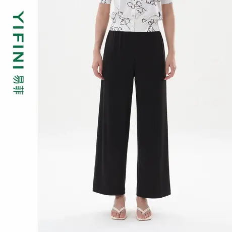 [专柜同款]Yifini/易菲宽松显瘦阔腿长裤女夏装新款休闲通勤长裤商品大图