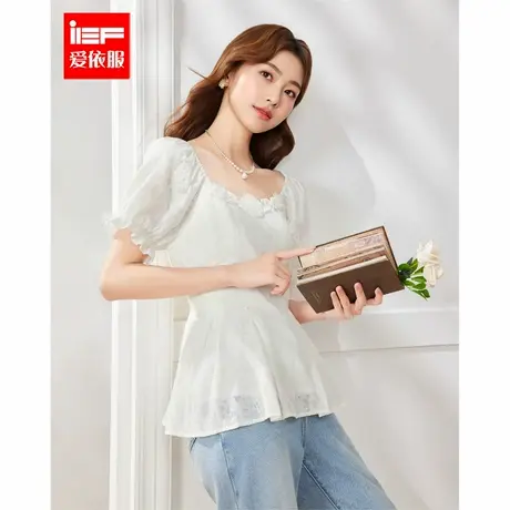 IEF/爱依服2025夏季新款法式温柔小女人气质设计感收腰修身裙上衣商品大图