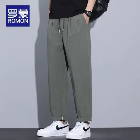 罗蒙男士休闲裤夏季薄款2025新款宽松弹力男裤潮流运动直筒长裤子图片