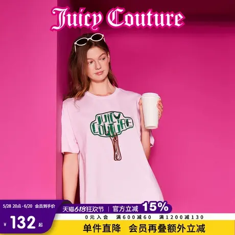 Juicy Couture橘滋2025春夏新款美式休闲刺绣圆领短袖T恤女图片