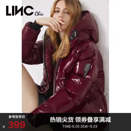 LINC金羽杰羽绒服女2021年新款亮面短款羽绒服女款Y21884159图片