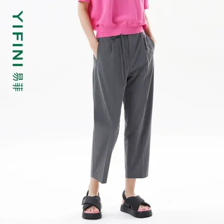 [专柜同款]Yifini/易菲休闲萝卜裤九分裤女夏装新款通勤时尚商品大图