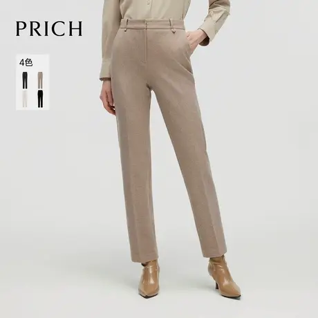 PRICH气质高腰直筒裤冬季新款职场干练通勤保暖长裤子女商品大图