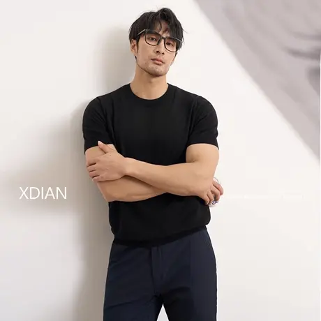 【前4小时8折】续点「06.28 20:00 新品」凉感冰丝纱针织短袖t恤商品大图