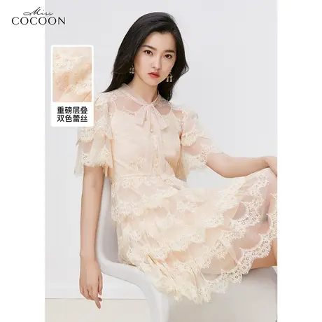 missCOCOON法式网纱蕾丝连衣裙女2023新款夏季高级感气质A字裙子图片