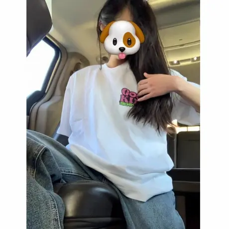 美式复古纯棉短袖t恤女白色ins潮牌2025年夏季高街上衣设计感小众商品大图