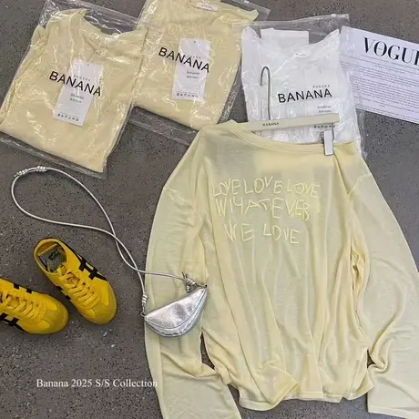 韩国东大门夏季新款时尚趣味斜肩长袖T恤女慵懒防晒衫罩衫上衣ins商品大图