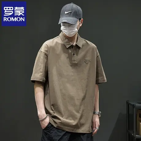 罗蒙2025夏季新款POLO衫男士夏季宽松纯棉翻领高端简约短袖T恤N1Z商品大图
