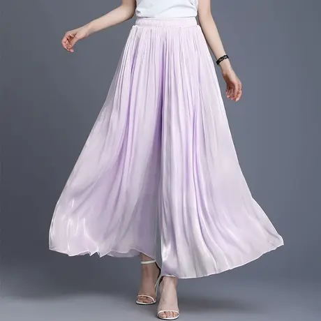 百褶裙裤女夏季薄款裤子2025新款垂感宽松阔腿裤百搭飘逸休闲裤裙商品大图