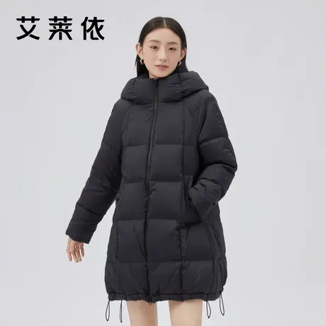 艾莱依商场同款羽绒服女款2022年新款简约A型设计感长款冬季外套图片