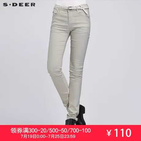 sdeer圣迪奥2018夏装女装多口袋修身休闲牛仔长裤S16280812图片