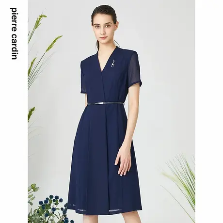 【皮尔卡丹女装】2024年夏季新款轻商务通勤淑女连衣裙商品大图