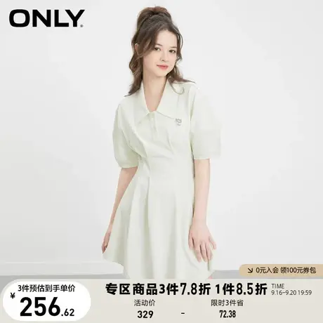 【买5免1】ONLY奥莱2023夏季新款显瘦灯笼袖短款连衣裙女图片