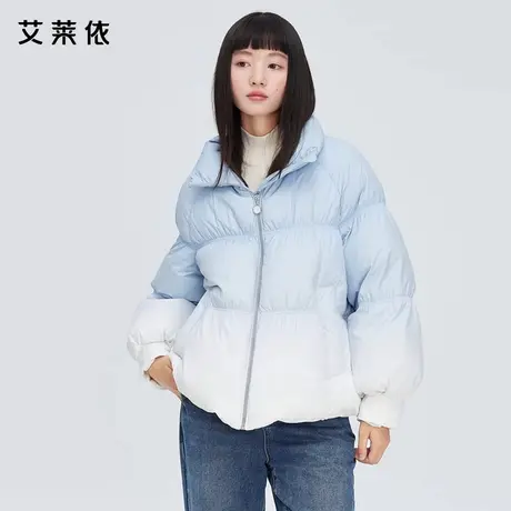 艾莱依奥莱冬季新款简约时尚短款羽绒服休闲百搭宽松加厚保暖外套商品大图