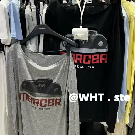 韩国东大门2025夏季新款斜肩长袖T恤女宽松减龄防晒罩衫慵懒上衣商品大图