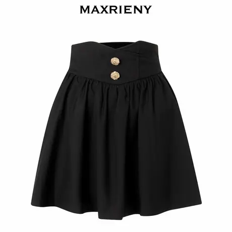【奥莱】MAXRIENY宫廷复古短裙收腰显瘦塔裙秋季高腰a字半裙图片
