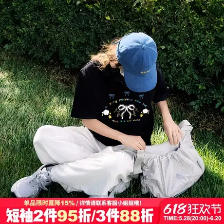 韩系减龄黑色正肩t恤女短袖夏季新款宽松百搭通勤纯棉半袖上衣潮商品大图