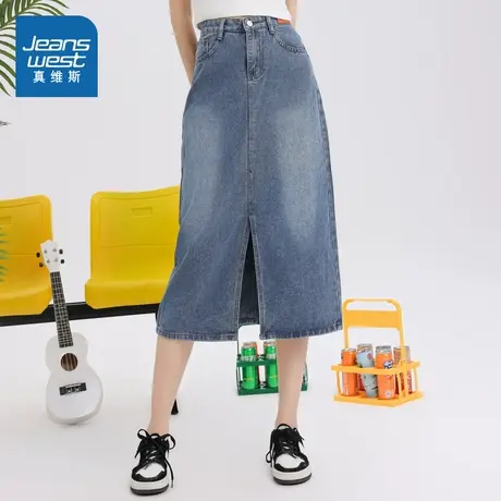 LY真维斯女装2025春季新款 时尚百搭潮流裙子女款港风宽松牛仔裙商品大图