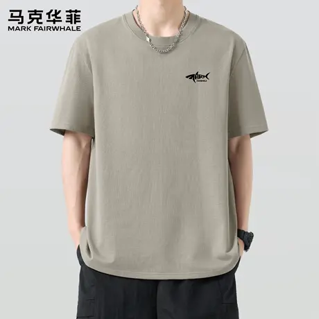 马克华菲短袖男t恤2025新款圆领男士上衣美式潮流纯棉运动衣服男X图片