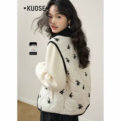 阔色新中式国风棉服棉衣外套女2024秋冬季新款轻薄夹棉小棉袄冬装图片