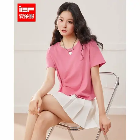 IEF/爱依服大码女装2025夏新款微胖韩版时尚简约休闲通勤百搭T恤图片
