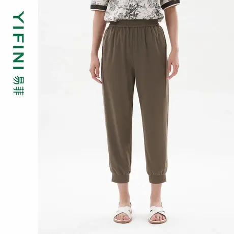 [专柜同款]Yifini/易菲慢跑裤休闲通勤显瘦九分裤女夏装新款商品大图