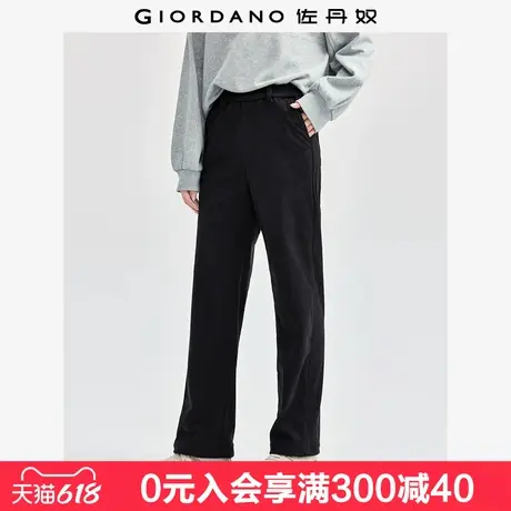 佐丹奴条绒裤子女灯芯绒内抓毛女裤复古风松紧腰休闲裤女05414670商品大图