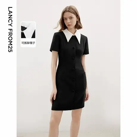 朗姿三醋酸复古法式收腰设计感气质西装裙女2024年秋季新款连衣裙商品大图