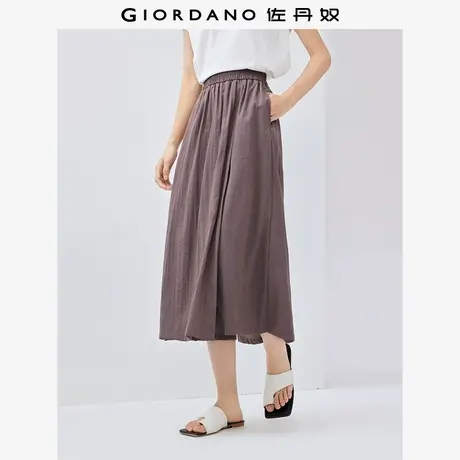 佐丹奴裙子女装搭片松紧腰梭织阔腿九分裙裤 13425211商品大图