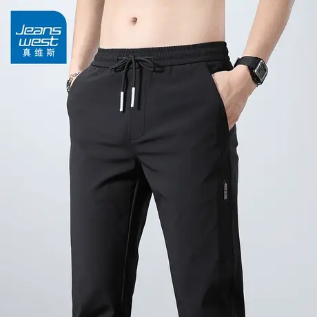 KZ真维斯2025年新款潮牌运动休闲长裤男士松紧腰抽绳春秋季男裤子图片