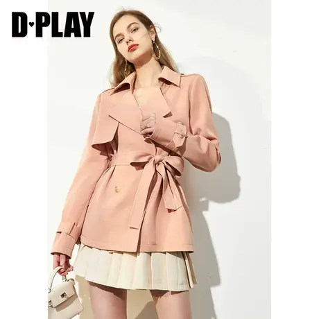 【反季1件68折】DPLAY德帕拉时尚气质短款小个子风衣外套商品大图
