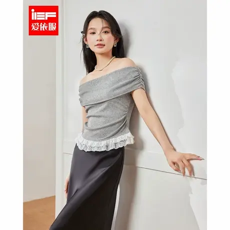IEF/爱依服2025夏季新款一字肩性感温柔气质显白显瘦通勤百搭上衣图片