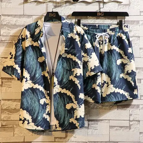 海边度假沙滩裤男士三亚旅行穿搭男装冰丝速干可下水短裤游泳套装商品大图