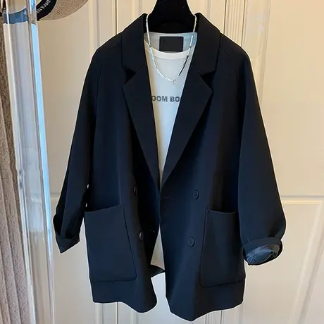 小西装外套上衣女韩国韩版休闲宽松百搭2025年春秋大码胖mm显瘦商品大图