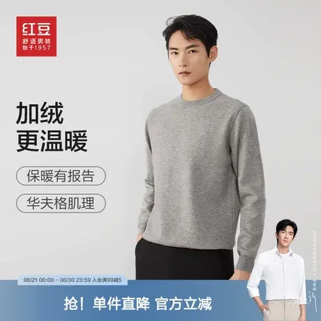 【清仓福利】红豆男装加绒毛衣男24秋冬保暖休闲加厚毛衫针织衫图片
