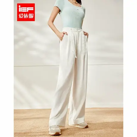 IEF/爱依服裤子2025夏季新款韩系风简约休闲通勤百搭显瘦阔腿裤商品大图